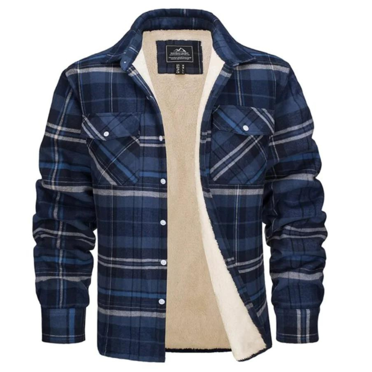 Ambroise | Veste Chemise Homme à Carreaux Hiver avec Boutons et Doublure Chaude Polaire
