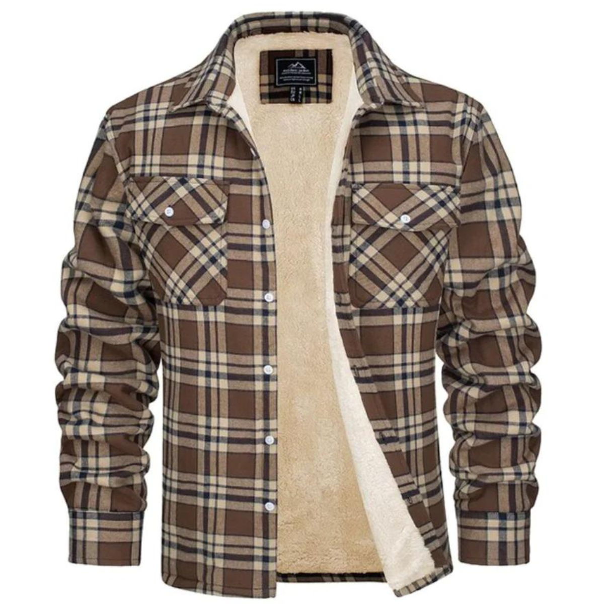 Ambroise | Veste Chemise Homme à Carreaux Hiver avec Boutons et Doublure Chaude Polaire