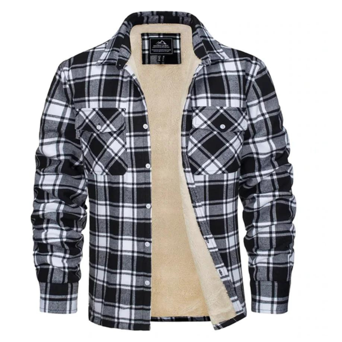 Ambroise | Veste Chemise Homme à Carreaux Hiver avec Boutons et Doublure Chaude Polaire