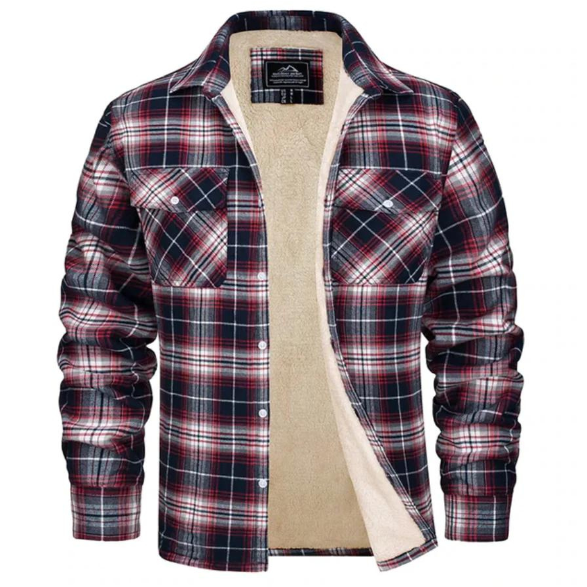 Ambroise | Veste Chemise Homme à Carreaux Hiver avec Boutons et Doublure Chaude Polaire