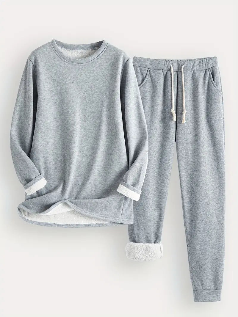 Ensemble Lounge Femme | Haut + Jogging Doublé Polaire Confort & Style