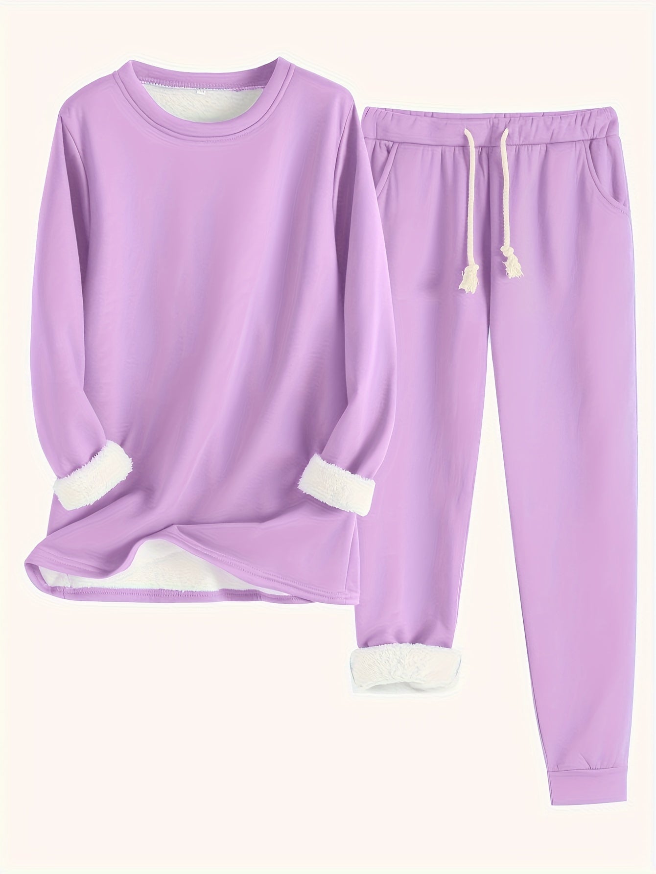 Ensemble Lounge Femme | Haut + Jogging Doublé Polaire Confort & Style