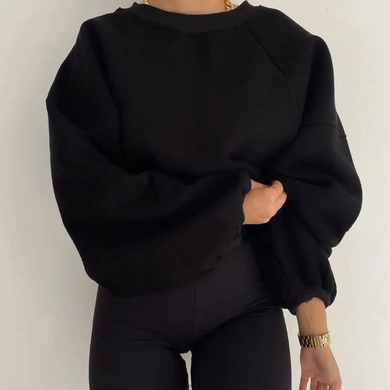 Doriane | Sweatshirt Oversize Femme à Col Rond Minimaliste et Confortable