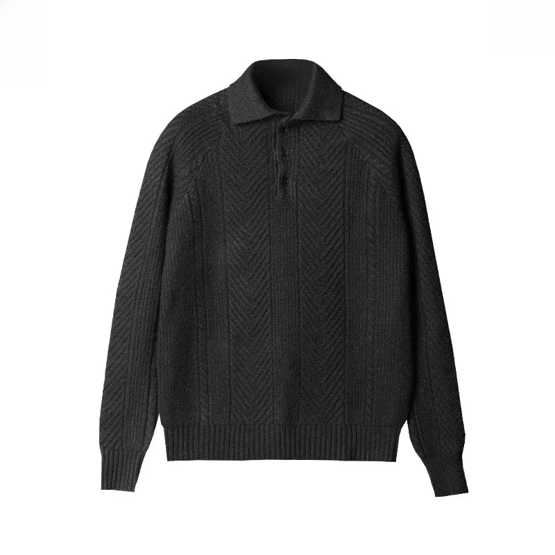 Pull en cachemire pour homme avec col polo – Chic, Doux & Confortable