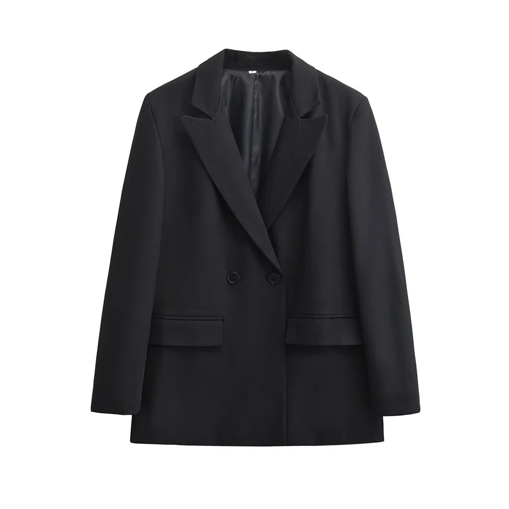 Blazer Femme Double Boutonnage | Élégance Structurée et Style Minimaliste