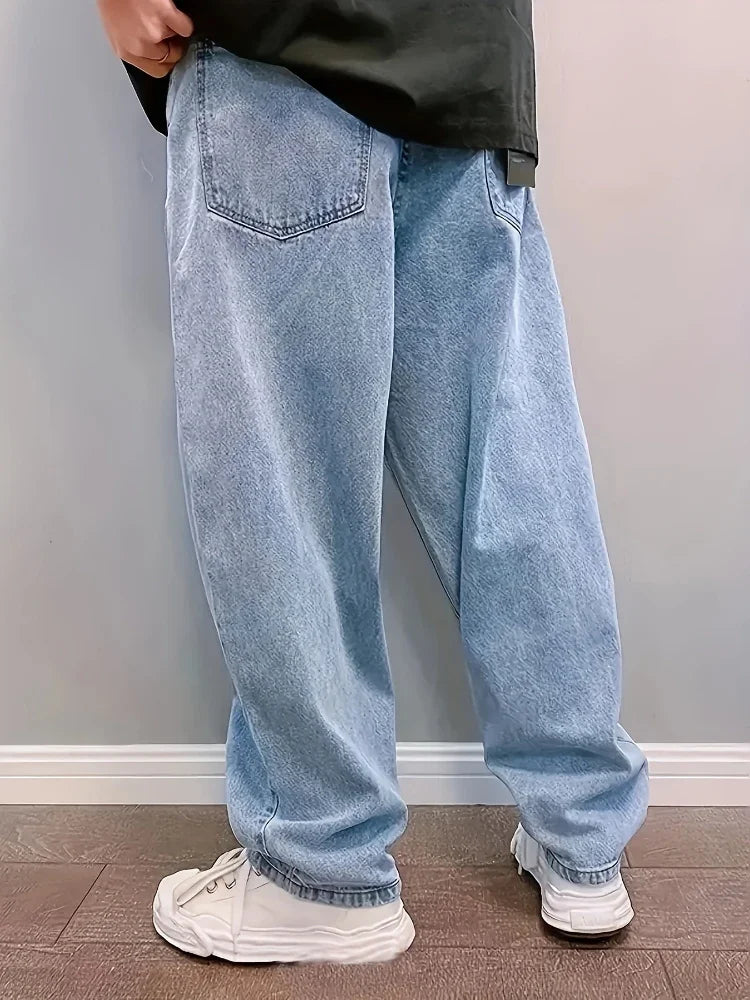 Jeans Homme Baggy | Streetwear Décontracté avec Chevilles Élastiques