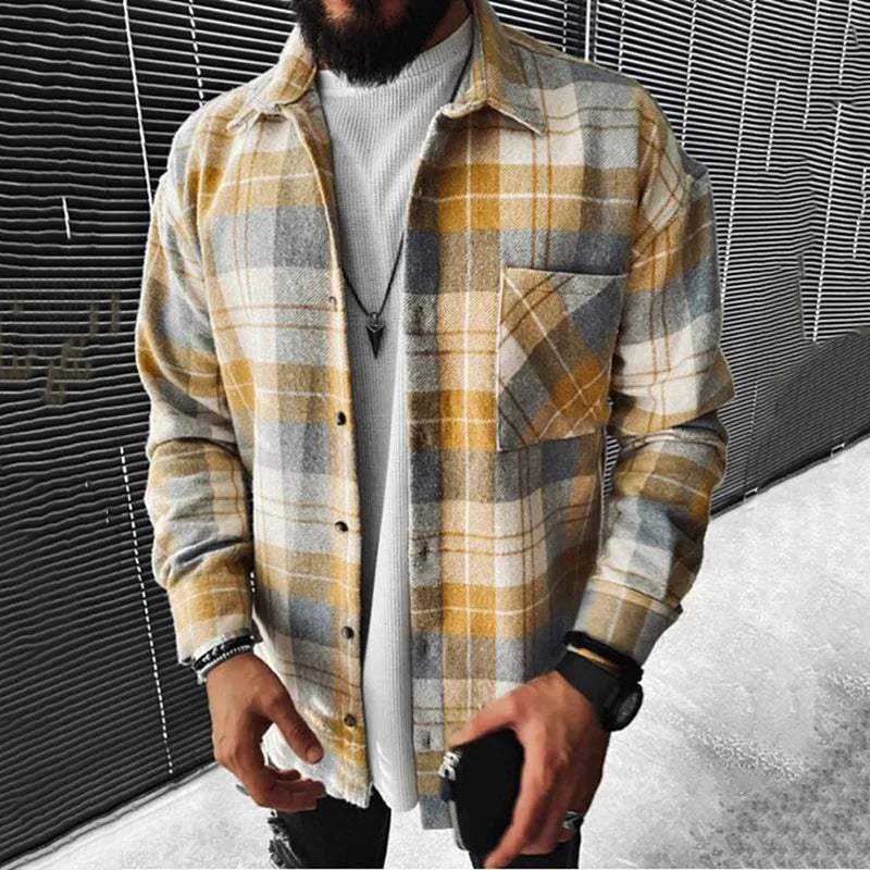 Chemise Homme Flanelle à Col Montant | Confort et Style Casual