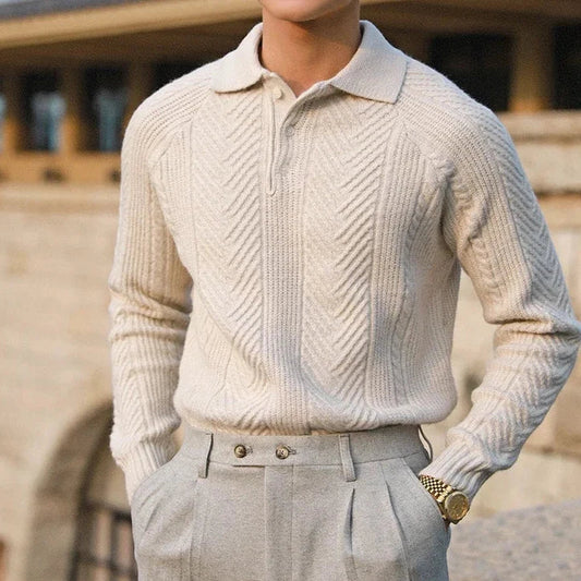Pull en cachemire pour homme avec col polo – Chic, Doux & Confortable