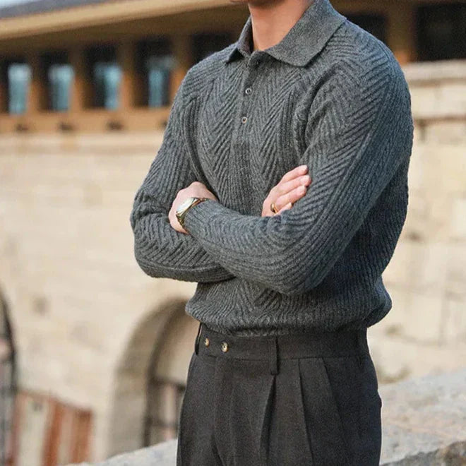 Pull en cachemire pour homme avec col polo – Chic, Doux & Confortable