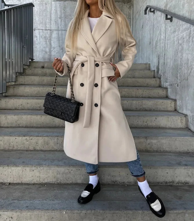 Manteau classique cintré pour femme avec ceinture — élégance intemporelle pour automne & hiver
