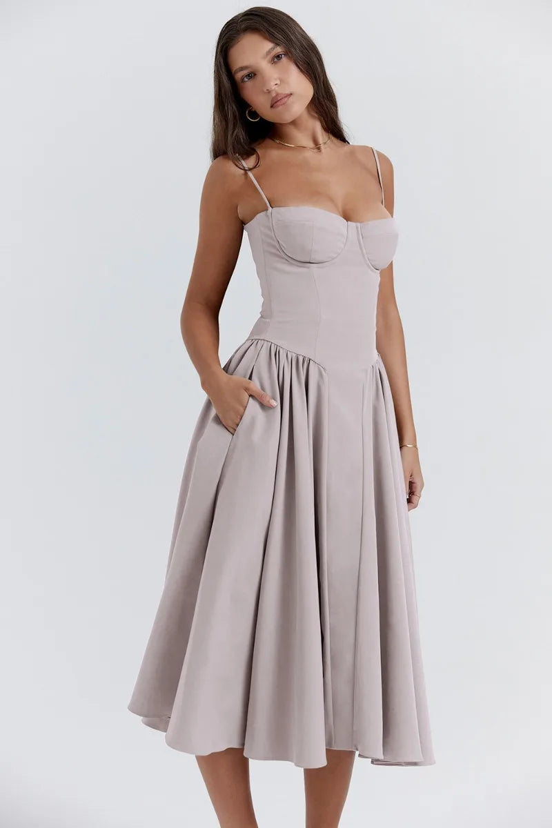 Robe Midi d’Été Élégante – Style Décontracté & Charme Vintage