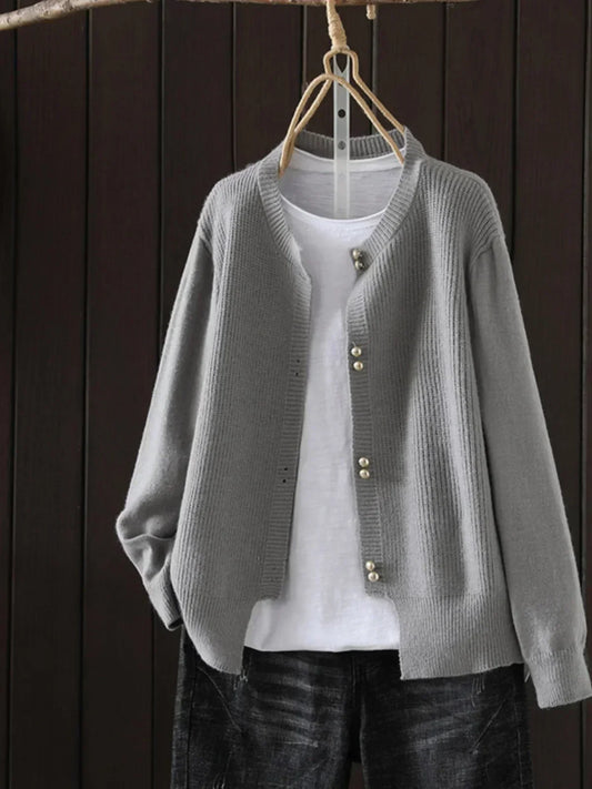 Cardigan Femme Élégant à Boutons Perles | Style Raffiné et Confort Quotidien