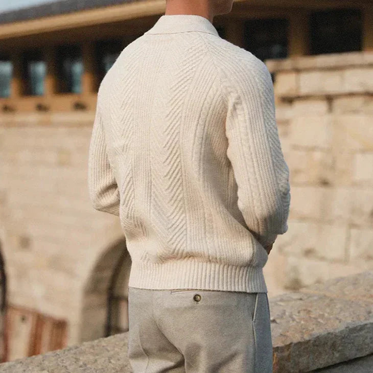 Pull en cachemire pour homme avec col polo – Chic, Doux & Confortable