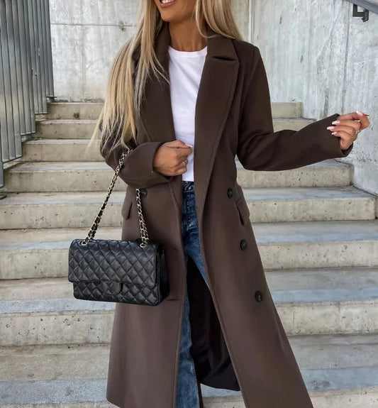Manteau classique cintré pour femme avec ceinture — élégance intemporelle pour automne & hiver
