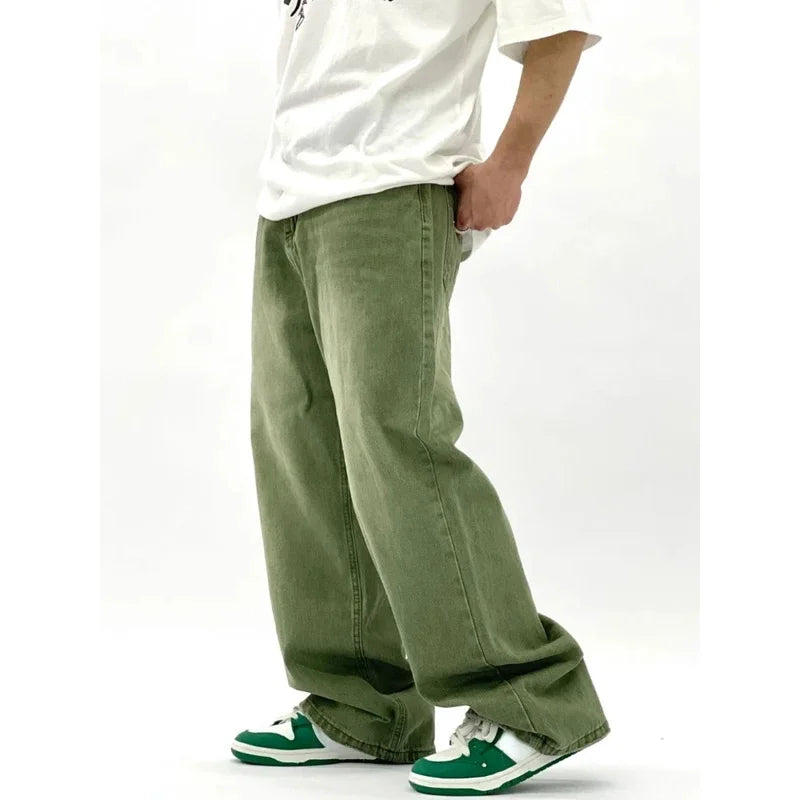 Jeans Homme Baggy Vert | Streetwear Confortable et Tendance