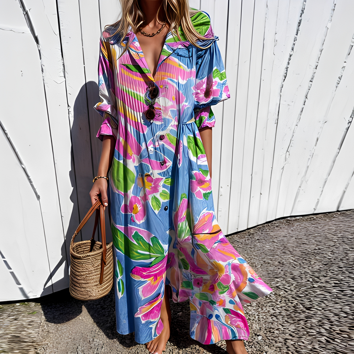Robe Longue d’Été Femme – Élégance Classique et Confort Léger