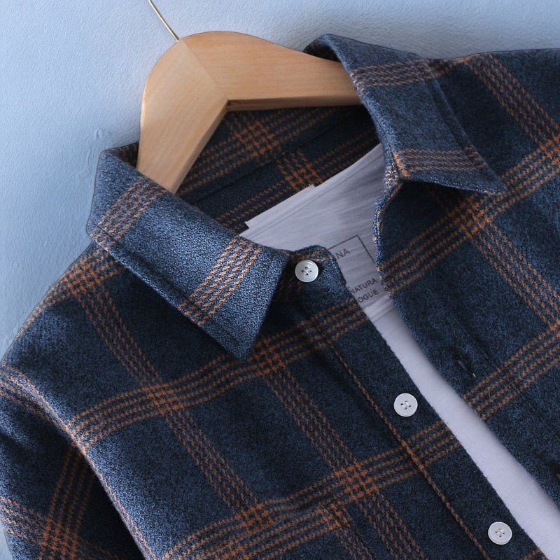 Classic Plaid Shirt Homme | Chemise à Carreaux en Flanelle Épaisse, Confort et Style Décontracté