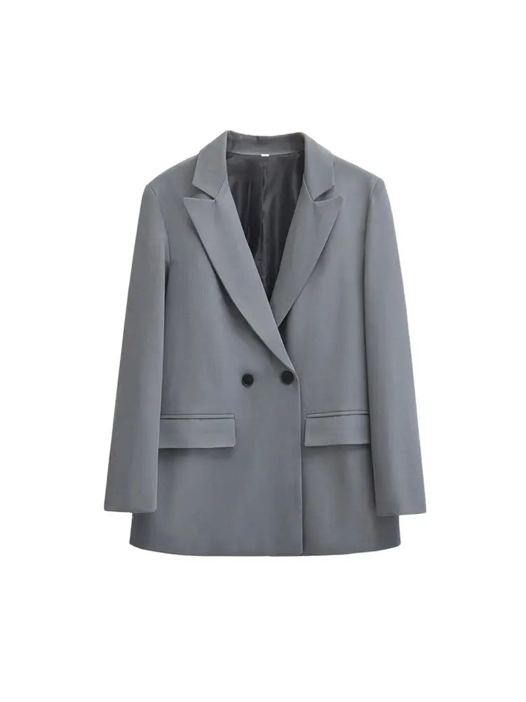 Blazer Femme Double Boutonnage | Élégance Structurée et Style Minimaliste