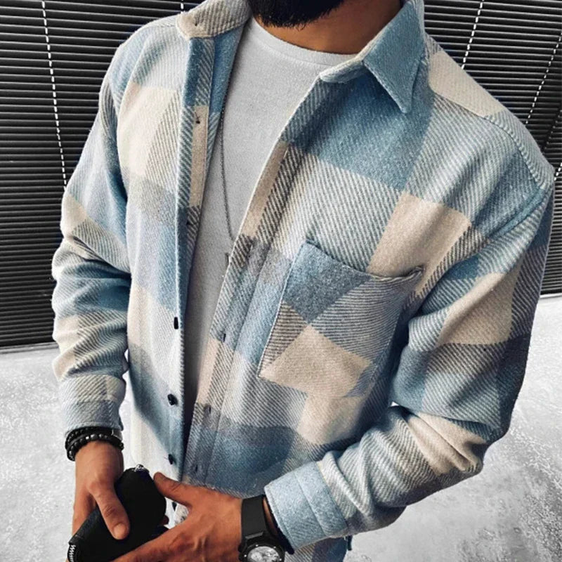 Chemise Homme Flanelle à Col Montant | Confort et Style Casual