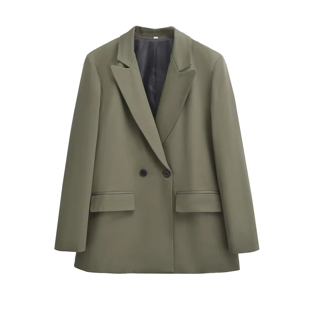 Blazer Femme Double Boutonnage | Élégance Structurée et Style Minimaliste
