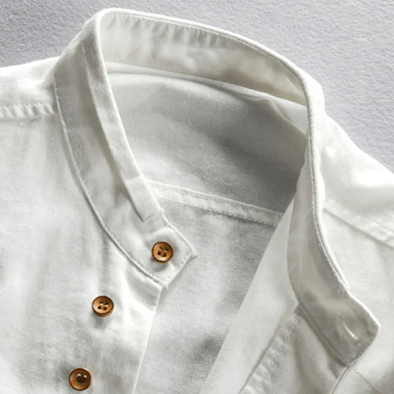 Chemise à manches longues avec col montant – Élégante, moderne & polyvalente