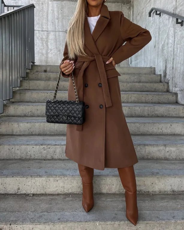 Manteau classique cintré pour femme avec ceinture — élégance intemporelle pour automne & hiver