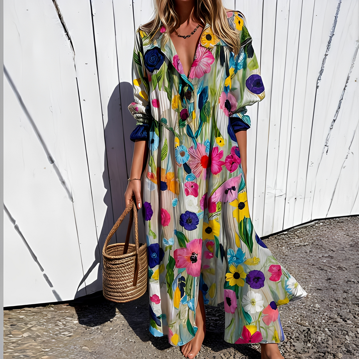Robe Longue d’Été Femme – Élégance Classique et Confort Léger