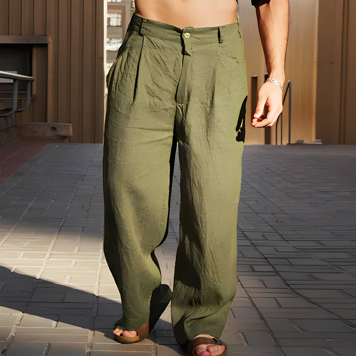 Pantalon Homme Été Léger et Ample au Style Décontracté Moderne