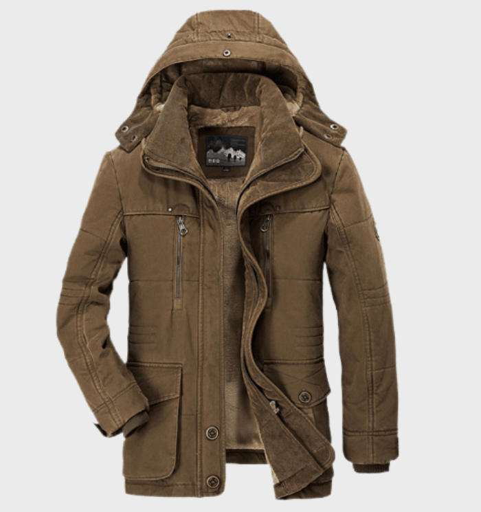 Isaac | Parka Homme Hiver Moderne à Capuche | Veste Chaude Doublée Polaire