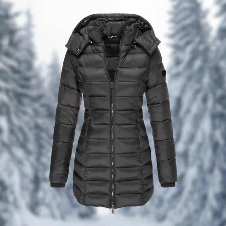 Ysabeau | Manteau d’Hiver Long Femme Padded Zippé Classique