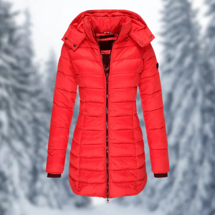 Ysabeau | Manteau d’Hiver Long Femme Padded Zippé Classique