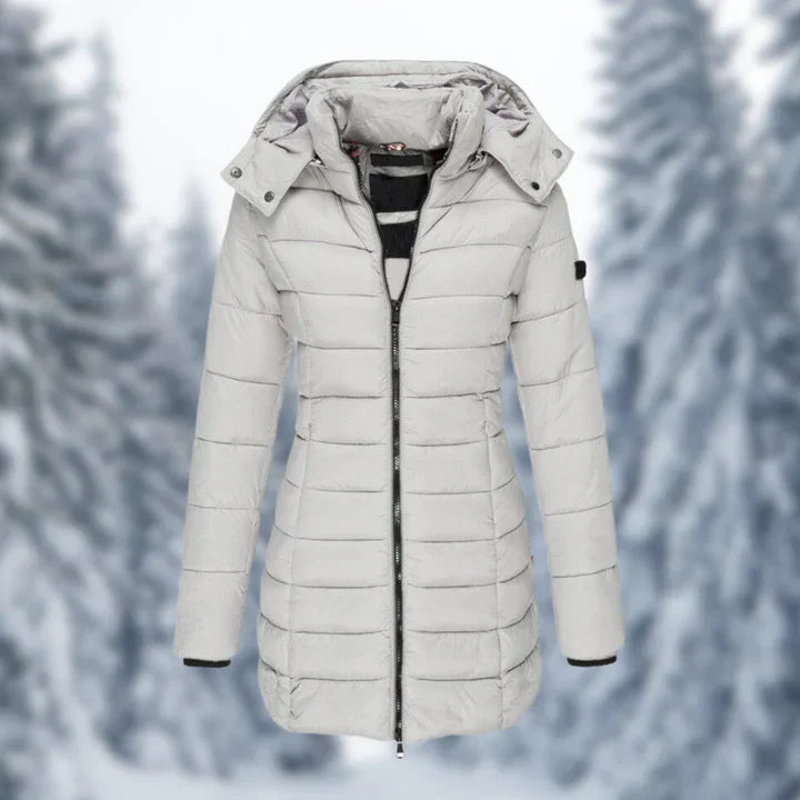 Ysabeau | Manteau d’Hiver Long Femme Padded Zippé Classique
