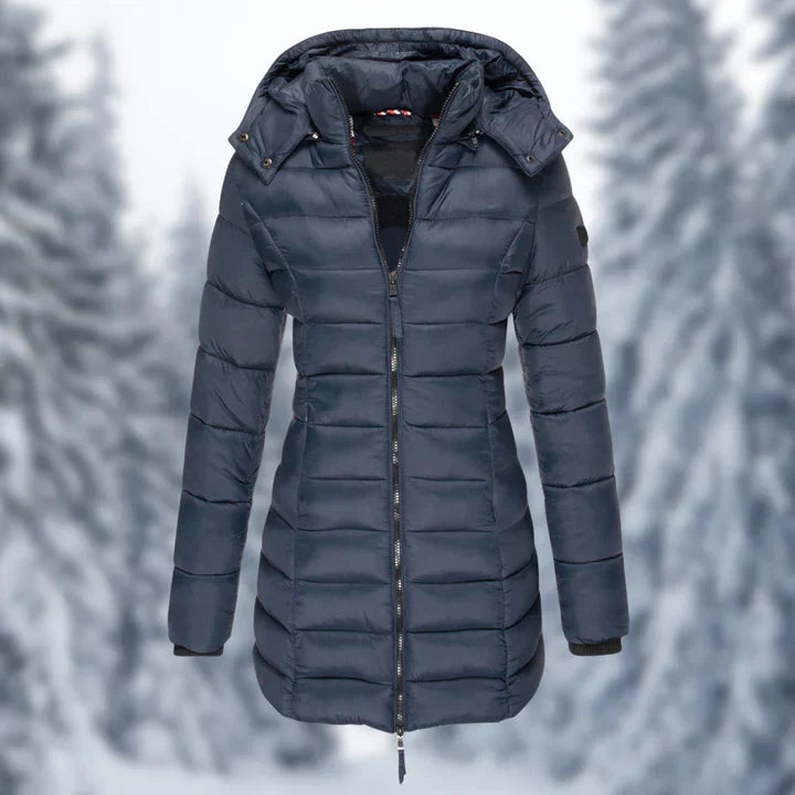 Ysabeau | Manteau d’Hiver Long Femme Padded Zippé Classique