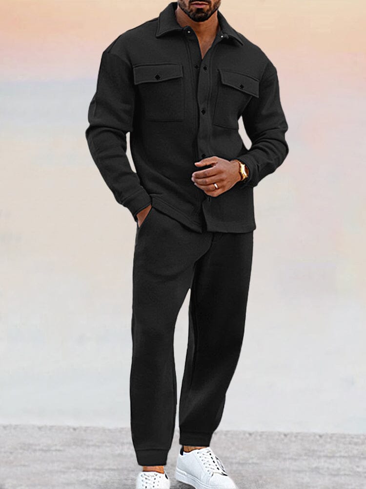 Ensemble Sweat-Shirt Chemise et Pantalon Droit Homme