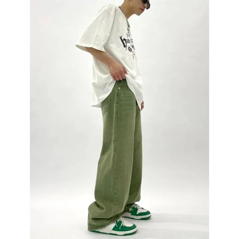 Jeans Homme Baggy Vert | Streetwear Confortable et Tendance