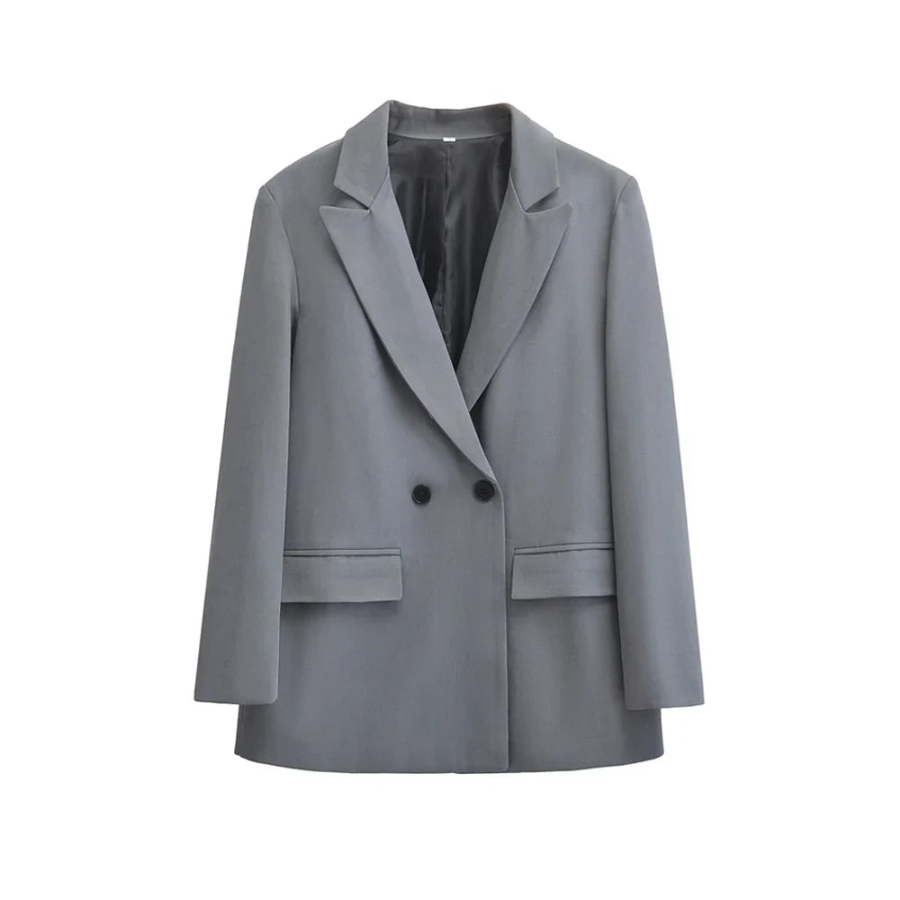 Blazer Femme Double Boutonnage | Élégance Structurée et Style Minimaliste