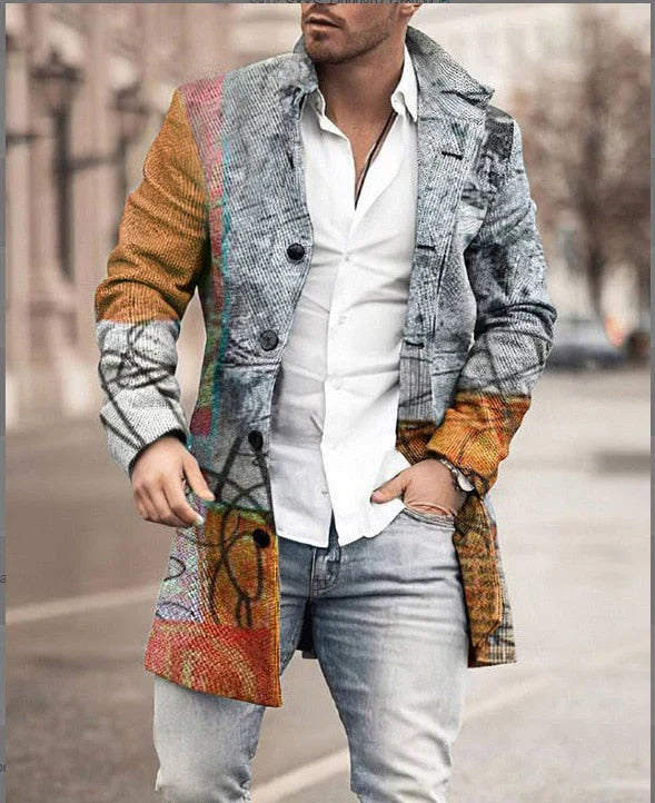 Tristan | Manteau Homme à Carreaux Style Chic avec Col Revers et Boutons