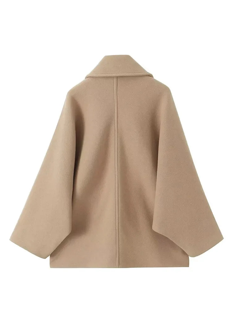 Gaudeline | Manteau Court Femme en Laine Synthétique avec Boutons Classiques
