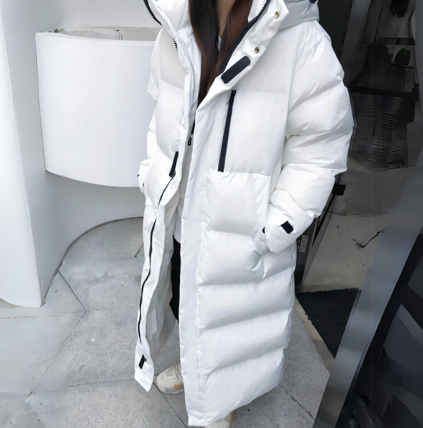Rachelle | Manteau d’Hiver Long Matelassé Femme Couleur Unie Chaud et Léger