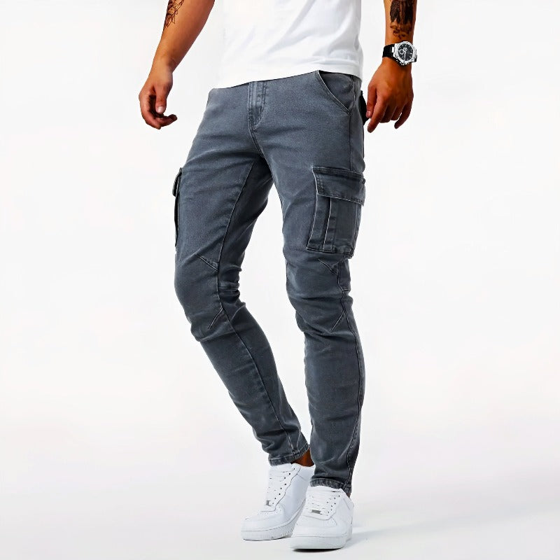 Pantalon cargo en jean à coupe slim – Moderne, fonctionnel & confortable