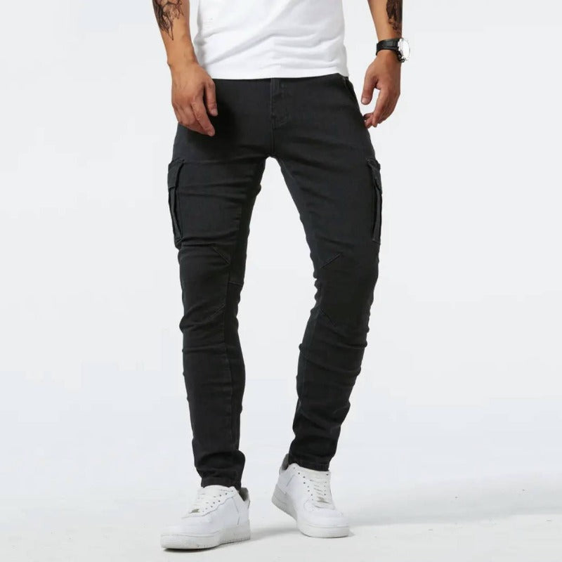 Pantalon cargo en jean à coupe slim – Moderne, fonctionnel & confortable