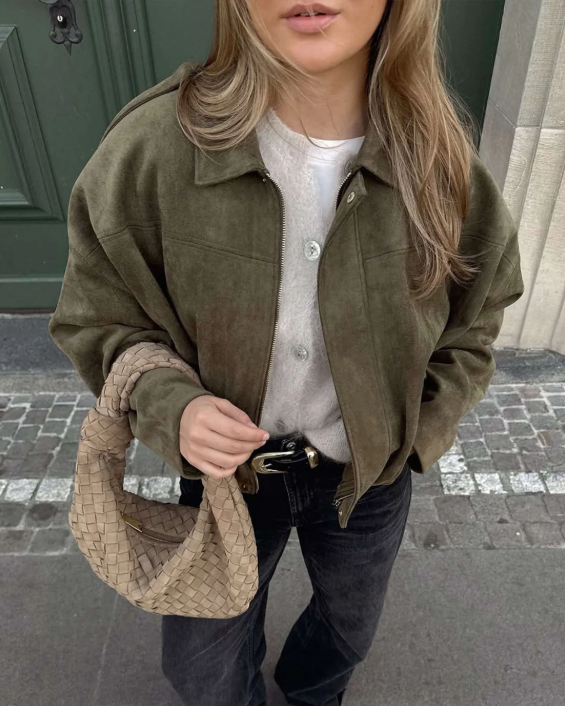 Oversized Velours Jacket Femme | Veste Chic et Confortable pour l’Automne