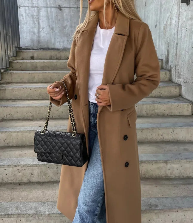 Manteau classique cintré pour femme avec ceinture — élégance intemporelle pour automne & hiver