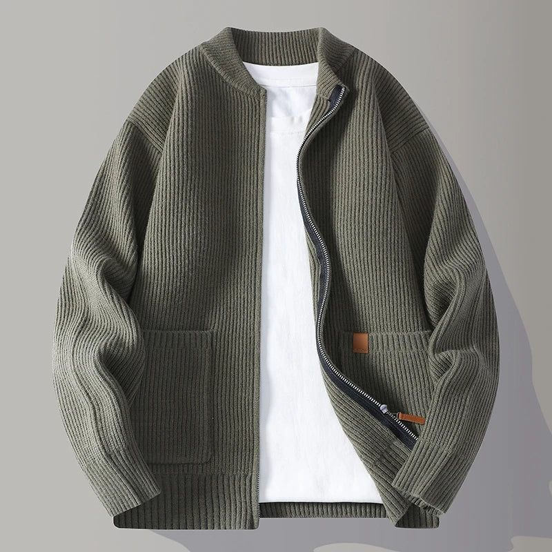 Cardigan Homme | Tricot Moderne avec Fermeture Zippée