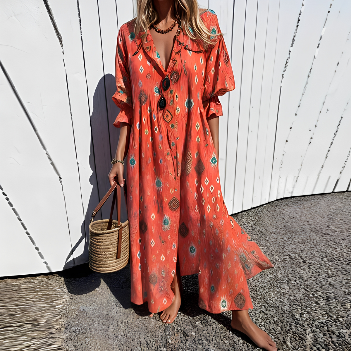 Robe Longue d’Été Femme – Élégance Classique et Confort Léger