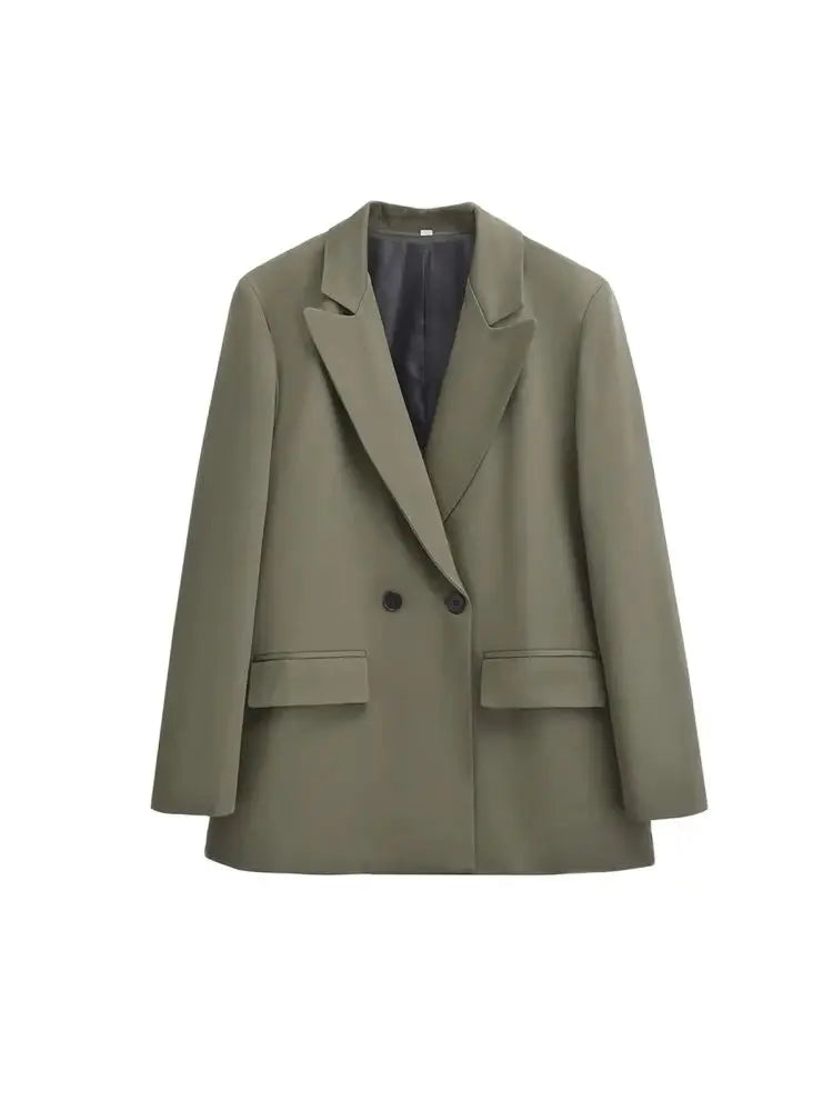 Blazer Femme Double Boutonnage | Élégance Structurée et Style Minimaliste