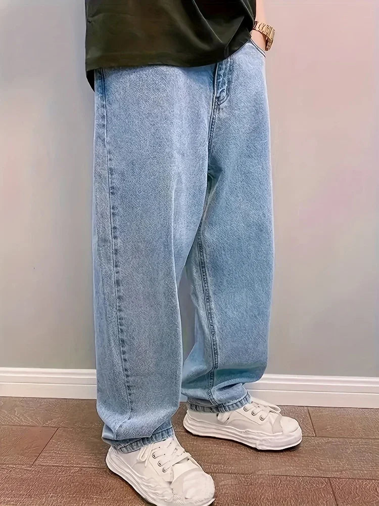 Jeans Homme Baggy | Streetwear Décontracté avec Chevilles Élastiques