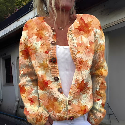 Cardigan Femme Chaud à Motif Floral | Élégance et Confort Décontracté
