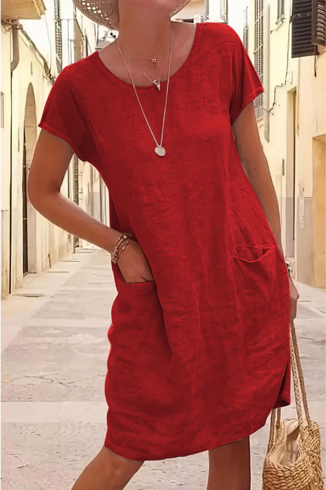 Robe Femme Décontractée à Manches Courtes et Style Léger Élégant