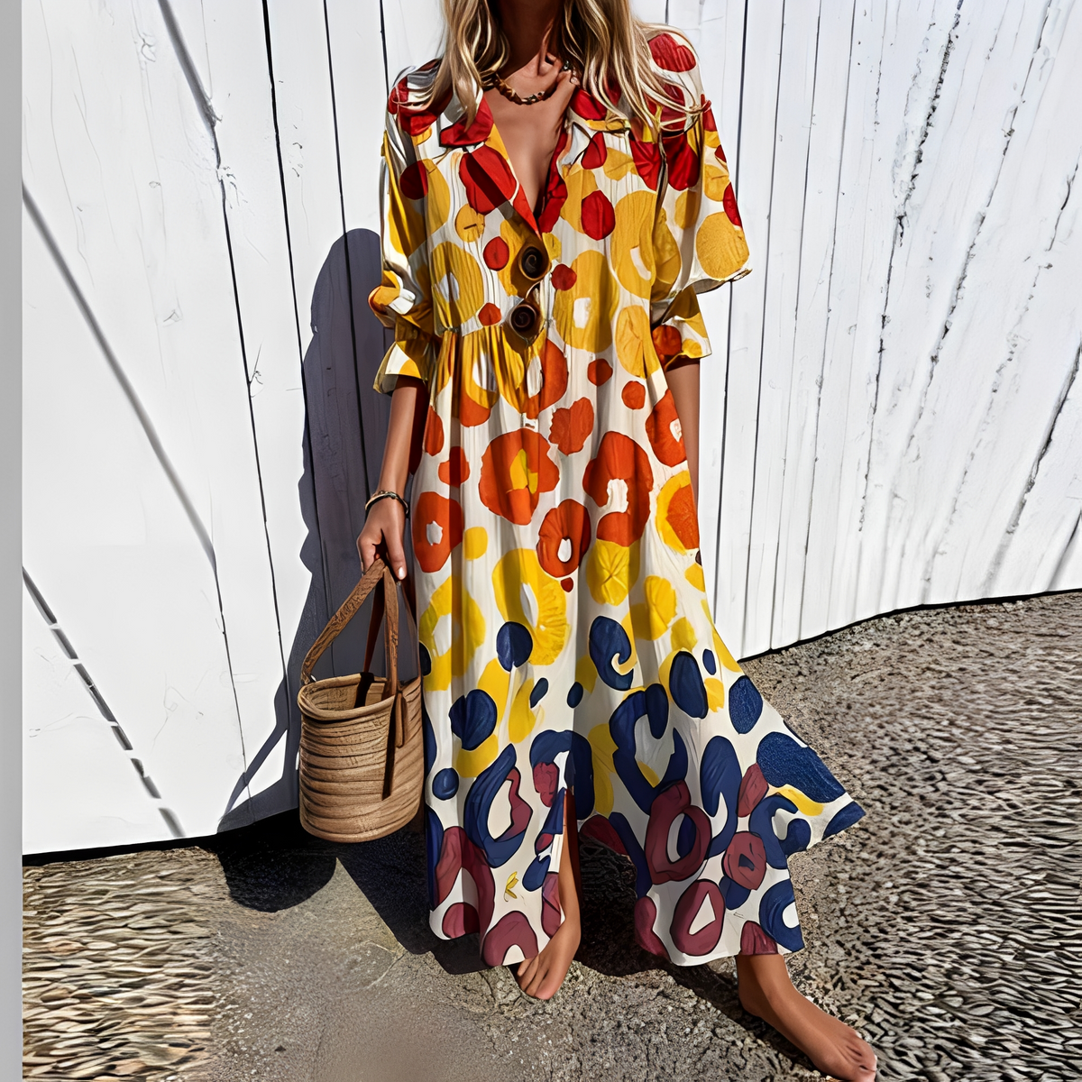 Robe Longue d’Été Femme – Élégance Classique et Confort Léger